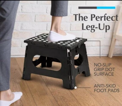 Folding Step Stool Collapsible Folding Plastic Kitchen Step Foot Stools w/Handle - Image 1 of 4