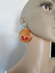Orange Butterfly Dangle Earrings - Picture 1 of 4