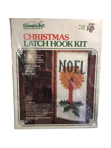 Vintage WonderArt Weihnachten Riegel Haken Kit NOEL #4792 Wandhängend 12 x 27 Zoll - Bild 1 von 4