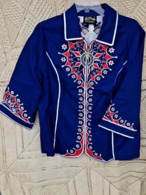 OFERTA @ BOB MACKIE Usable Arte Catedral Ventana Blazer Chaqueta Abrigo Mujer Talla L Foto 1 de 4