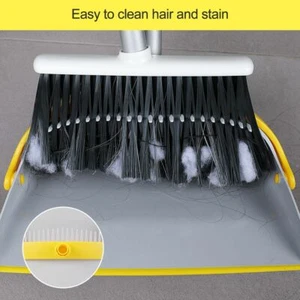 Strong Long Handled Dustpan and Brush Set Soft Bristles Broom Lobby Dust Pan new - Picture 1 of 7