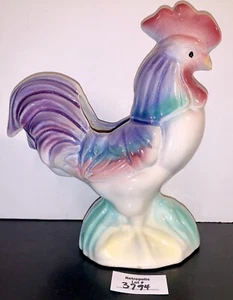 Vintage Pastel Rooster Ceramic Planter - Picture 1 of 15