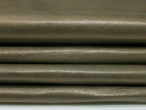 PEARLIZED OLIVE Italian Goatskin leather 6 skins hides total 20sqf 0.7mm #5784 - Picture 1 of 7