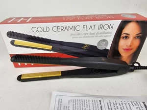 Hot & Hotter Gold Ceramic Flat Iron 1/2” Plate Width *NEW* Quick Heat - Picture 1 of 8