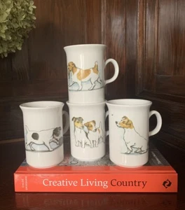 Set of 4 vtg Louise Wood Grays Terrier Dogs Coffee Mugs England In EUC Churchill - Picture 1 of 6