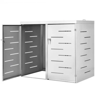 2-Fach 240l mülltonnenbox abfalleimer edestahl schrank - Bild 1 von 4