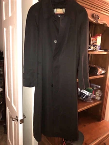 Burberry London Men's Black Nova Check Long Trench Coat & Zip In Lining 38 R - Picture 1 of 21