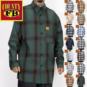 FB County Long Sleeve Plaid Checker Flannel Shirt - Picture 1 of 29