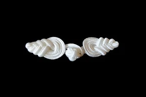 Kiddo 3" Blanco roto 6 pares rana china cierre nudo botón decorativo - Imagen 1 de 4