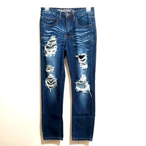 Machine Pour Neuf Mode Womens USA 25 Italy 39 Distressed Jeans Skinny Leg Cotton - Picture 1 of 11