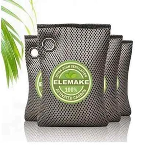 Air Purifying Bag Activated Bamboo Charcoal Room & Car Air Freshener 200g 4-Pack - Picture 1 of 8