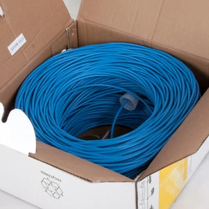 1000 ft Cat5E UTP 24AWG Solid Plenum Twisted Pair Ethernet Bulk Cable - Picture 1 of 5