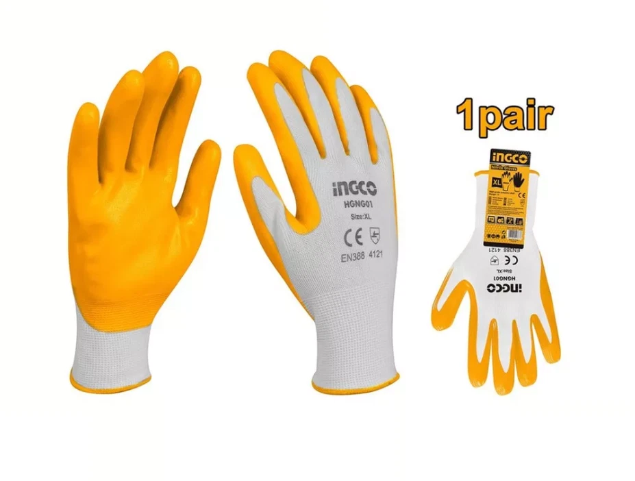 Ingco Nitrile Rubber Working Gloves Hand Protection Oil Resistant 12Pairs XL - image 1 of 4