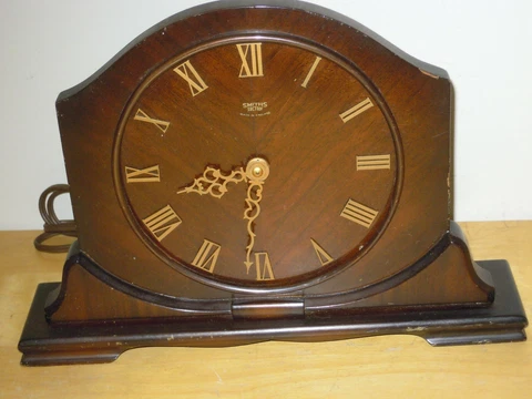 Vintage Smiths Sectric Clock Electric Wood Mantel Shelf Desk Art Deco Walnut? Cover