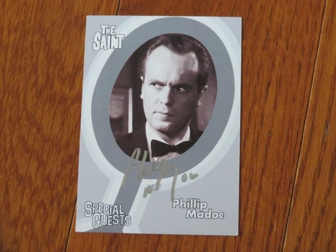 Phillip Madoc Autographed Hand Signed Card The Saint Cover