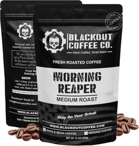 Café tostado medio Blackout Coffee Morning Reaper - bolsa de 12 oz (grano entero) - Imagen 1 de 5