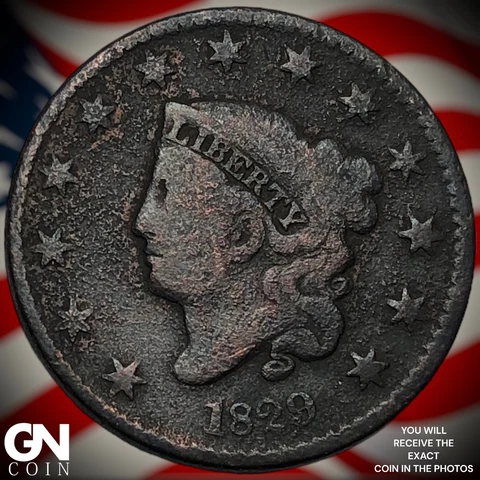 1829 Coronet Head Large Cent  Q6647 Cover