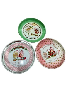 3 Large Vintage 1982 American Greetings Strawberry Shortcake Metal Tray 14” Lot - Picture 1 of 7