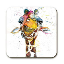 Splatter Rainbow Giraffe Coaster, Katherine Williams, Wild Animals, Gifts KW37C