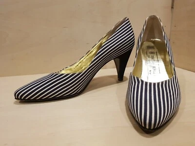 BRUNO MAGLI tamanho irregular Saltos listrados azul branco 7R/7,5L AAA  - Imagem 1 de 4