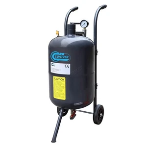 Tragbarer Sandstrahler Kugelstrahlen mit Pistole Wasserfalle mobile Räder 38L grau - Bild 1 von 6
