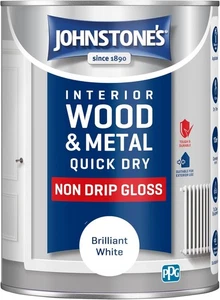 Johnstone's - Wood & Metal Paint - Gloss Finish - Brilliant White - 1.25l- Water - Picture 1 of 7