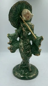 vintage Hedi Schoop California Pottery Asian Girl figurine RARE GREEN - Picture 1 of 7