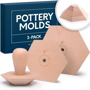 3er-Pack sechseckige Keramikformen | Erstellen Sie Schüsseln & Teller | 4′′, 6′′ & 8′′ Keramikplatte - Bild 1 von 12