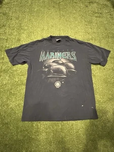 Vintage Seattle Mariners Mens Size XL Blue Dynasty Helmet Logo Shirt - Picture 1 of 8