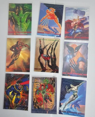 1993 Marvel Masterpieces Complete Base Set 1-90 Trading Card Set Skybox Sleeved - Image 1 of 3