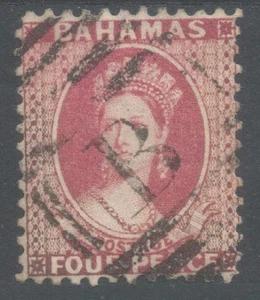 BAHAMAS SG10 the 1862 QV 4d dull rose very fine used cat £425,lovely example - Picture 1 of 2