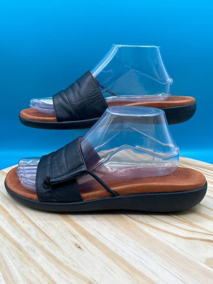 Gentle Souls Slide Sandal Women's Sz 8.5M Black Leather Slip On Comfort - Image 1 of 4