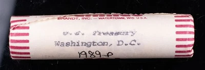 1989-P OBW U.S. Treasury Washington D.C. Lincoln Cent BU Penny Roll 1c  - Image 1 of 3