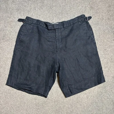 Мужские черные льняные шорты Reiss W34 повседневные удобные на молнии Fly  - Изображение 1 из 4