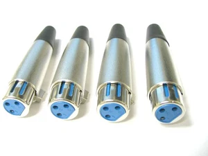 Lot (4) XLR Female 3P Microphone Audio Cable Connector - Picture 1 of 1