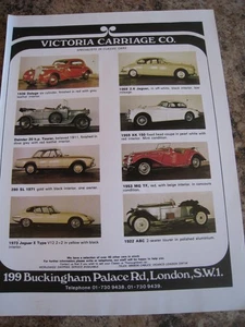 VICTORIA KUTSCHE CO. SPEZIALISTEN FÜR OLDTIMER LONDON LAGERANZEIGE A4 AKTE 52 - Bild 1 von 1