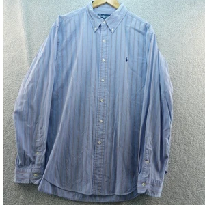 Ralph Lauren Men's XL Blue Striped Classic Fit Long Sleeve Button Down Shirt - Picture 1 of 5