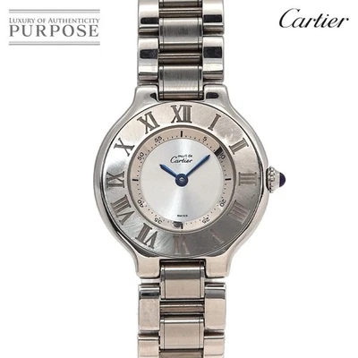 Cartier Must 21 W10109T2 Women’s Quartz Watch Silver Dial SS Bracelet From... - image 1 of 4