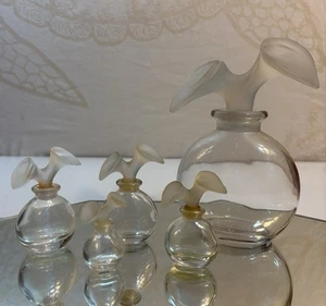 Juego de 5 botellas de perfume vintage Lalique “Deux Fleurs” (4 tamaños) - Imagen 1 de 15