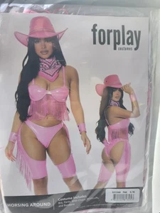 Sexy Forplay Horsing Around Cowgirl Pink Vinyl Western Cowboy Costume Small/Med - Picture 1 of 7