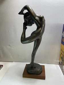 Statuina scultura metallo ballerina donna vintage Yan MacLeod Austin Productions RARA - Foto 1 di 9
