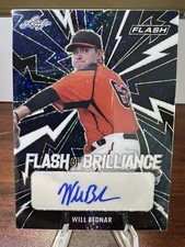 🔥2021 Leaf Flash- Flash of Brilliance Auto Navy #FB-WB1 Will Bednar #97/99