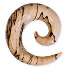 Stretching Spiral Zebra Tamarind Wood Sickle Plug Stretch Expander Taper Jewelry
