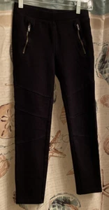 GAP Kids Girls Moto Zip Super Skinny Black Pants Size Large - Picture 1 of 6