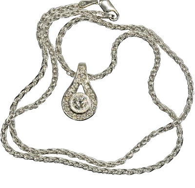 Collar colgante de oro de 14 k con diamantes naturales certificado por EGL EE. UU. de 0,41 quilates Foto 1 de 4