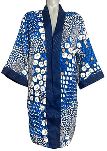 NEW CHICO'S SZ 0 BLUE MIXED DOT CREPE KIMONO TOP JACKET SZ 4/6 - Picture 1 of 15