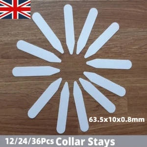 12-36Pcs Plastic Collar Stays Bone Stiffeners For Unisex Shirt Inserts Stays UK - Picture 1 of 8