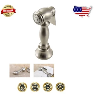 Classic Brass Kitchen Faucet Sprayer in Brushed Nickel for Timeless Elegance - Picture 1 of 4