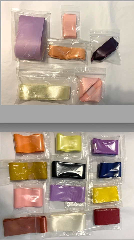 18 COLORS Stash of Ribbon:  11 yards of Grosgrain and Satin from 7/8" to 2-1/4" - Image 1 of 1