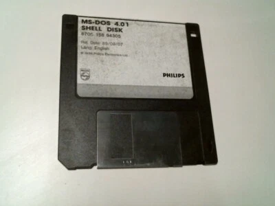 MS-DOS 4.01 Shell Disk - Philips 8706-158-94305 - Disquete de 3.5" Foto 1 de 3